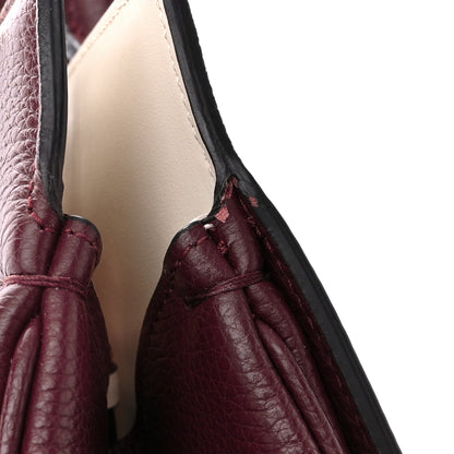 Salvatore Ferragamo Grained Calfskin Studio Top Handle Bag Burgundy Beige 15 of 15