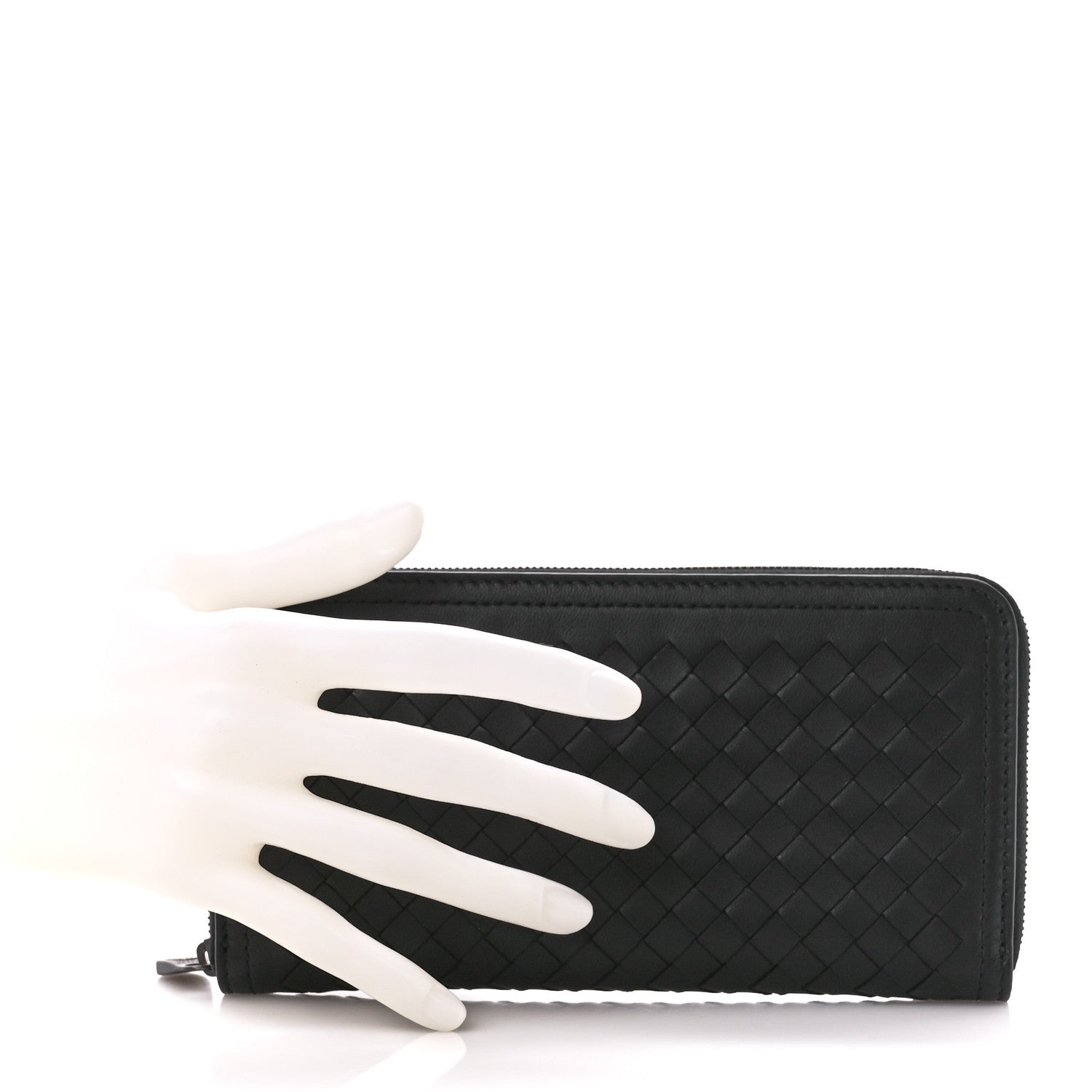Bottega Veneta Nappa Intrecciato Zip Around Wallet Black 2 of 12