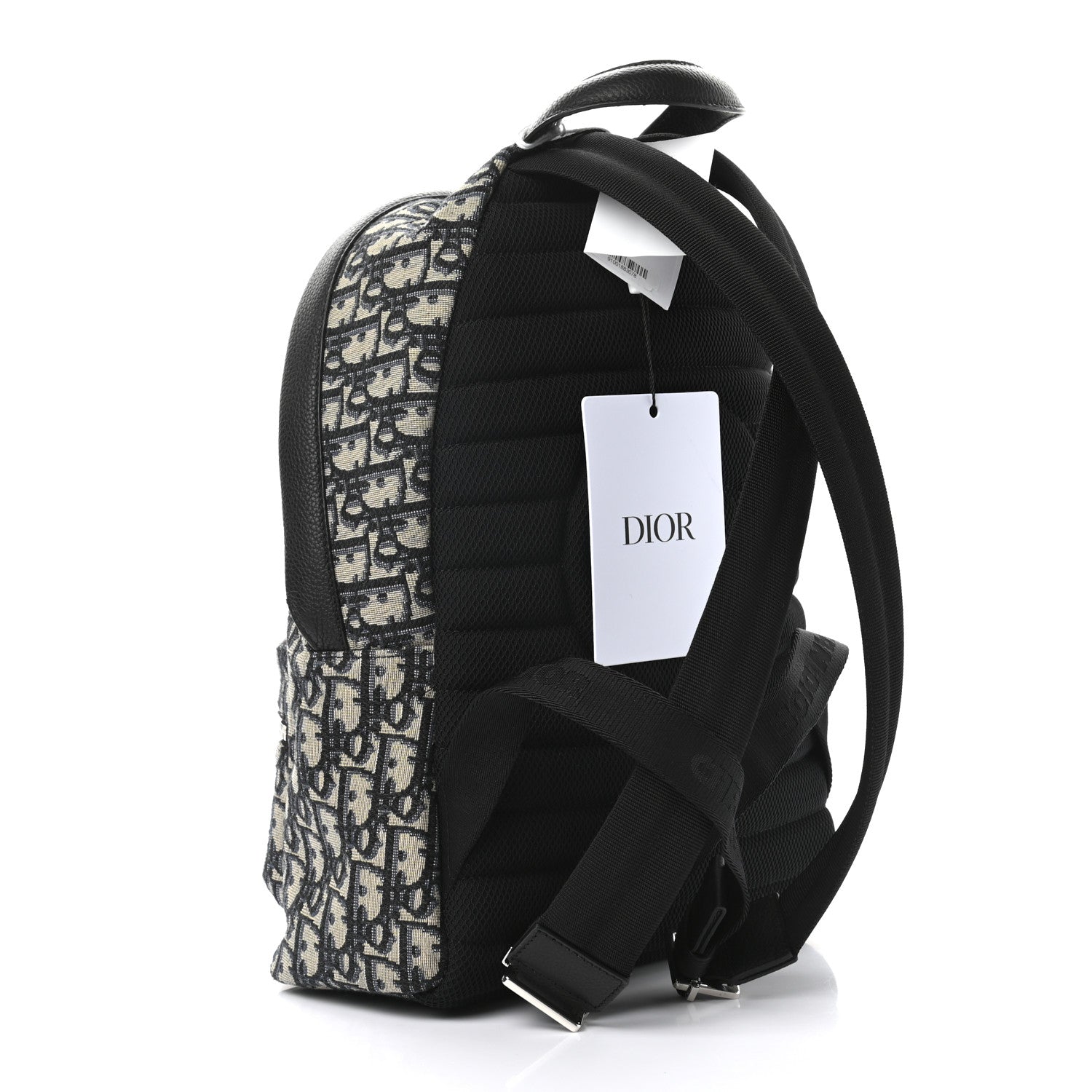 Christian Dior Oblique Calfskin Rider Backpack Beige Black 3 of 9