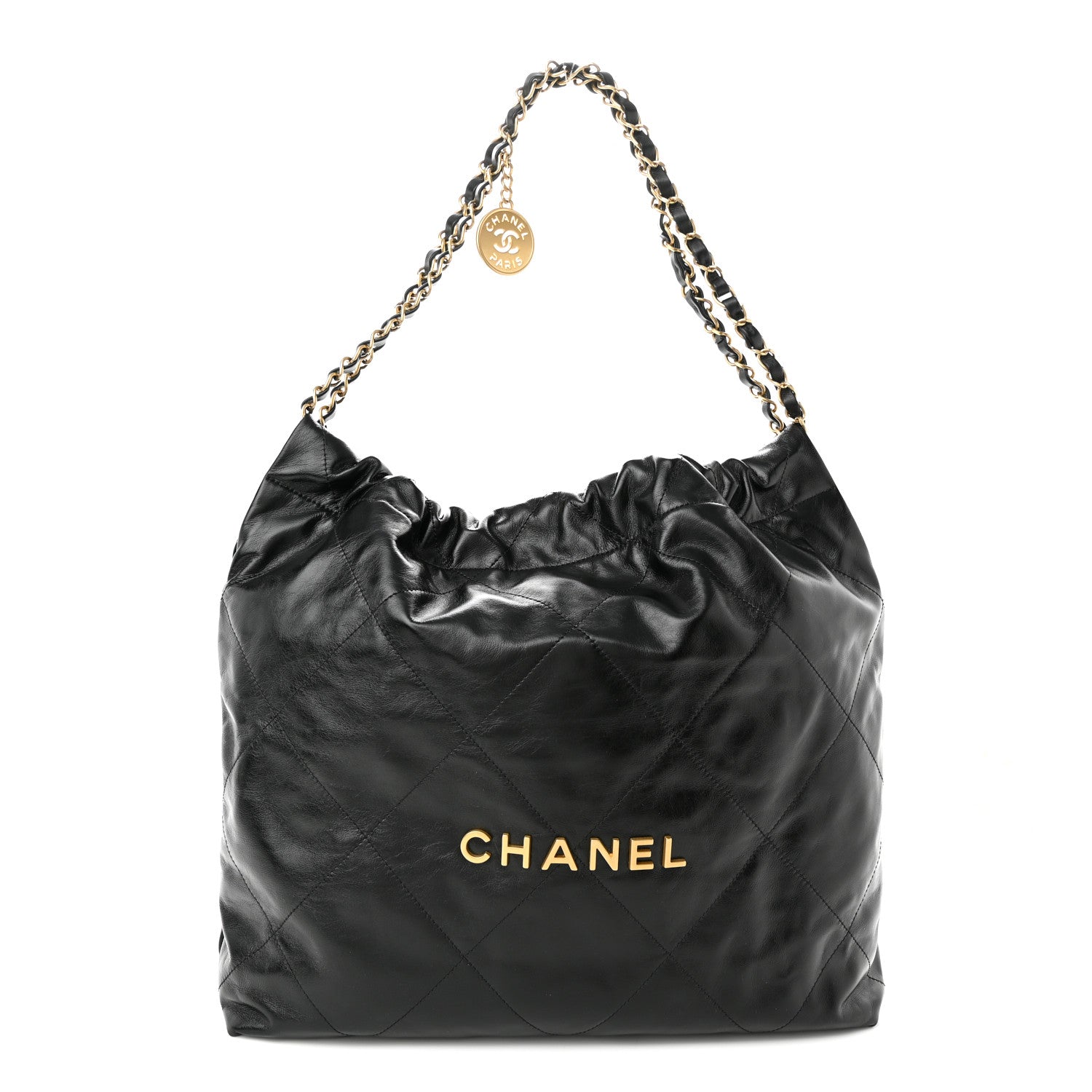 Chanel Shiny Calfskin Quilted Chanel 22 Black 1 of 11