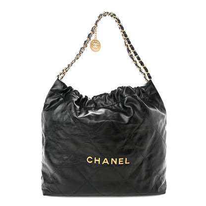 Chanel Shiny Calfskin Quilted Chanel 22 Black 1 of 11