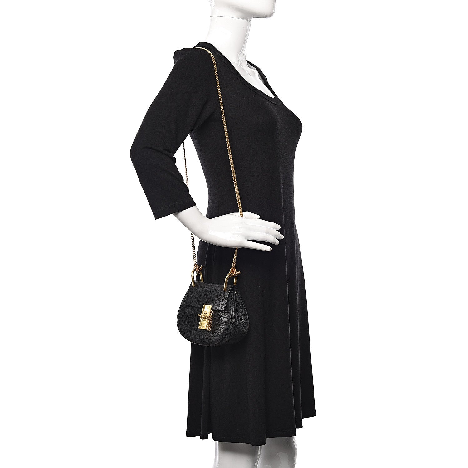 Chloe Grained Lambskin Nano Drew Shoulder Bag Black 2 of 11