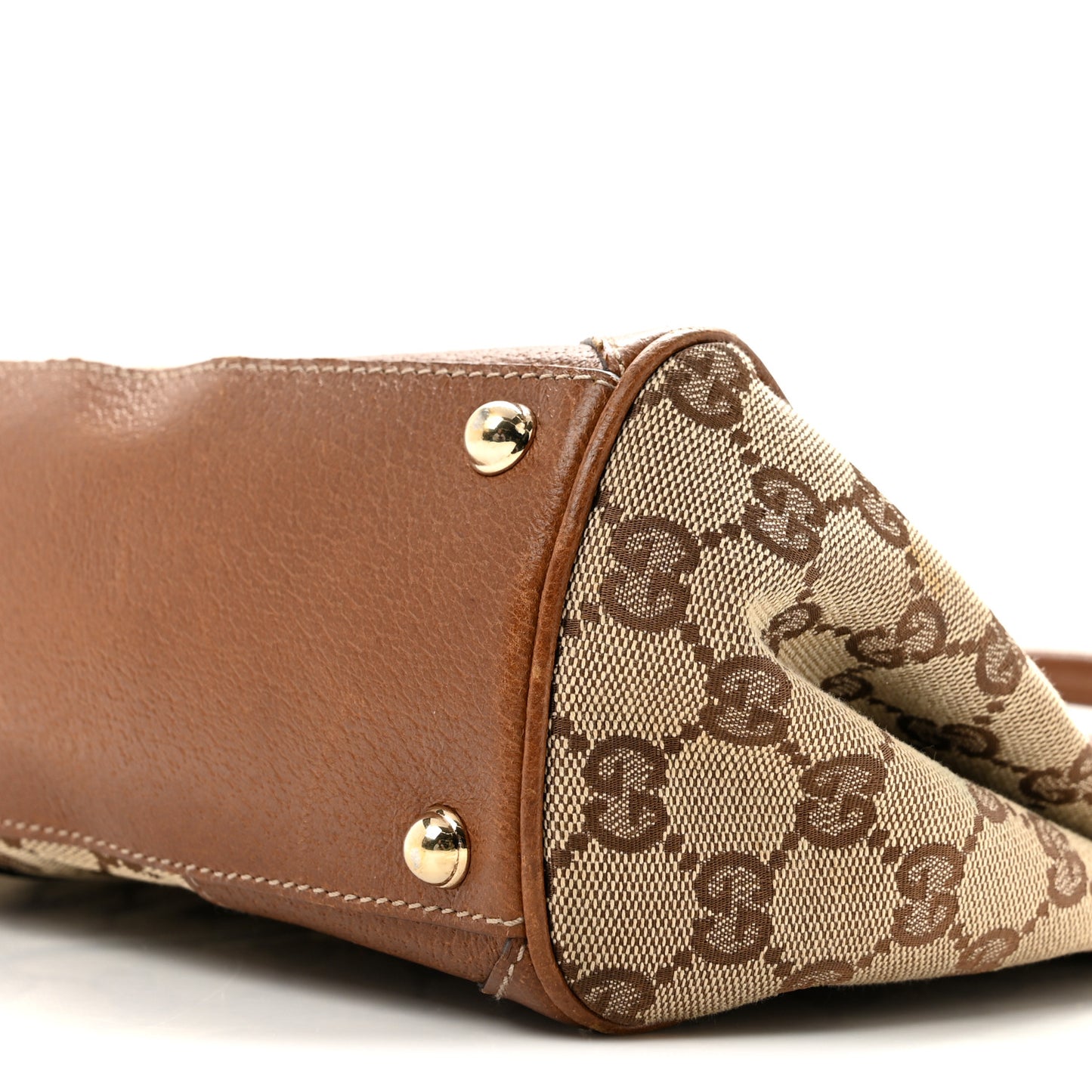 Monogram Calfskin Large Bardot Shoulder Bag Brown