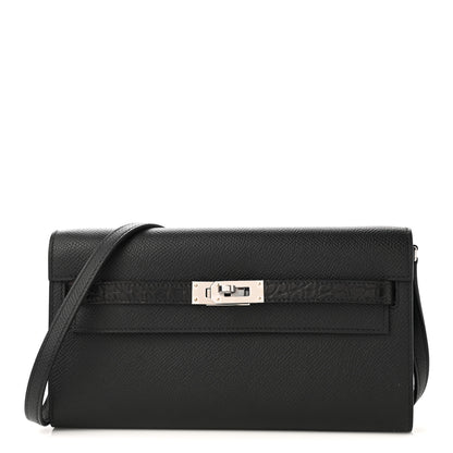 Hermes Epsom Matte Alligator Touch Kelly Wallet To Go Black 1 of 8