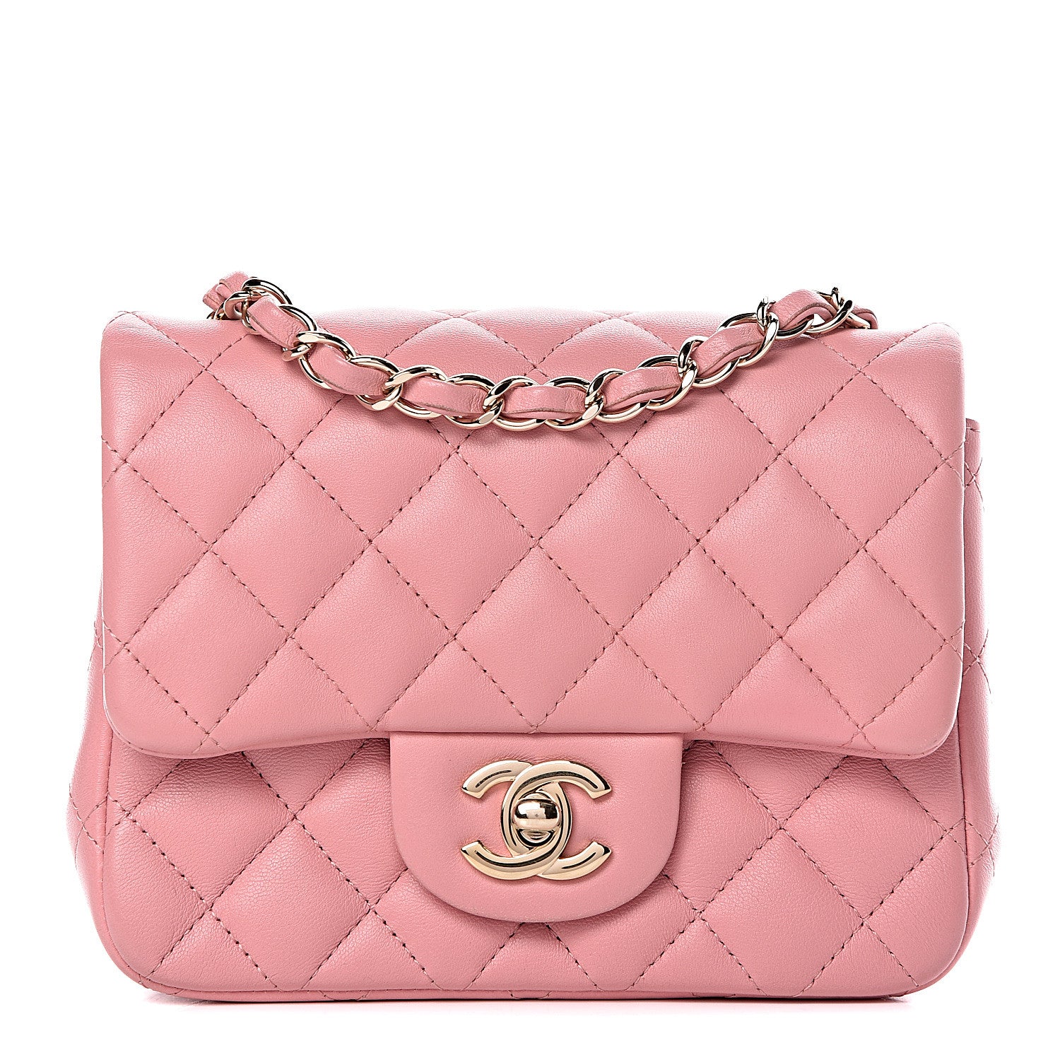 Chanel Lambskin Quilted Mini Square Flap Pink 1 of 11
