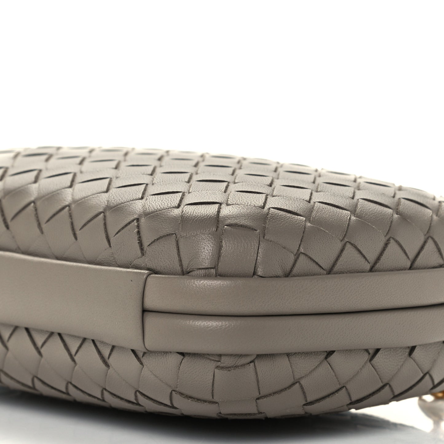 Nappa Intrecciato Chain Knot Clutch Steel