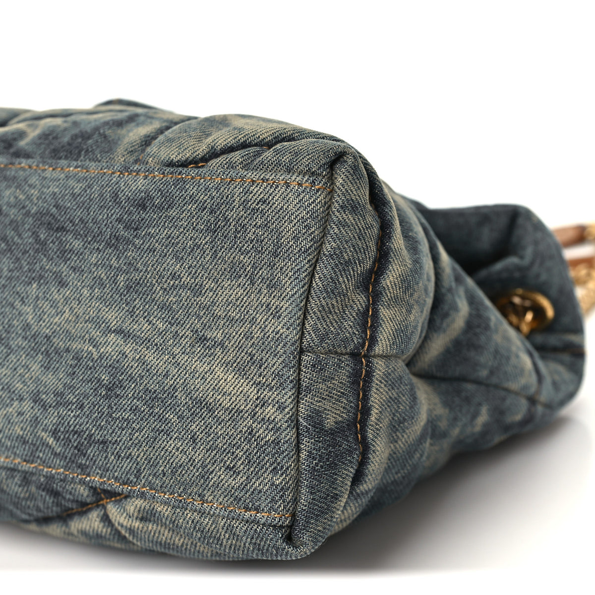 Saint Laurent Denim Quilted Small Loulou Puffer Monogram Chain Satchel Blue Cinnamon 10 of 11