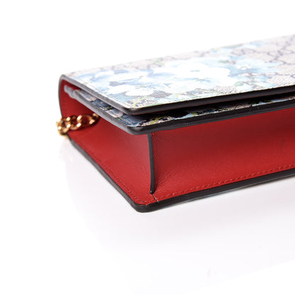 Gucci GG Supreme Monogram Blooms Chain Wallet Blue 6 of 9