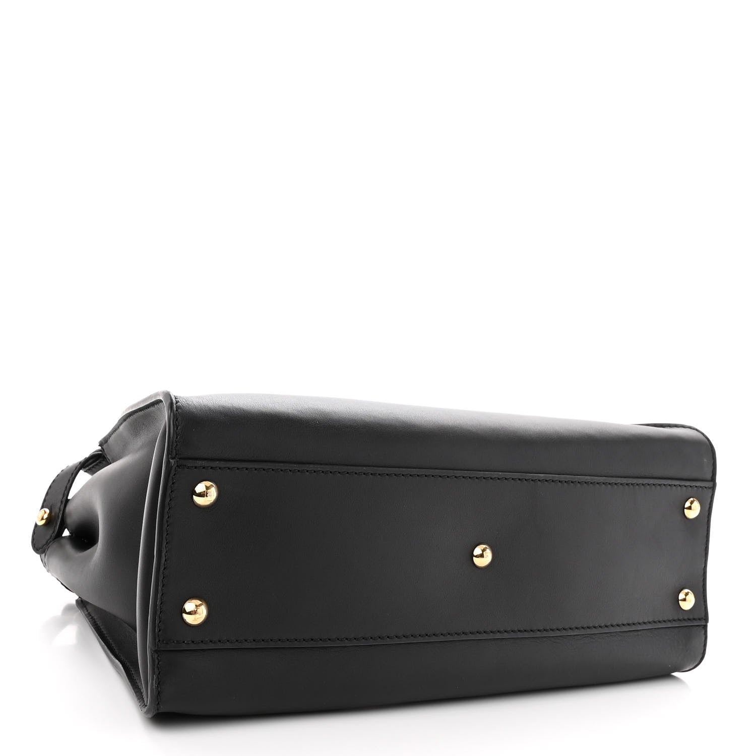 Fendi Vitello Seta Shiny Nappa Medium Peekaboo Iconic Satchel Black 4 of 10