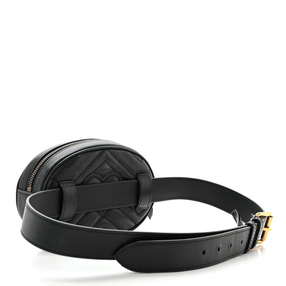 Gucci Calfskin Matelasse GG Marmont Belt Bag 85 34 Black 3 of 11