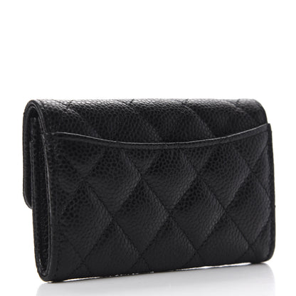 Chanel Caviar Quilted Flap Card Holder Wallet Black 3 of 9