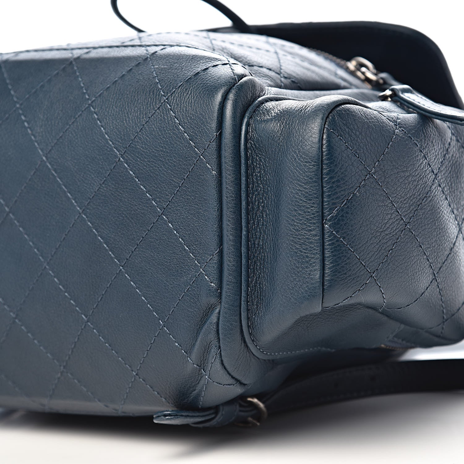 Chanel Grained Calfskin Stitched Pocket Backpack Dark Blue 10 of 12