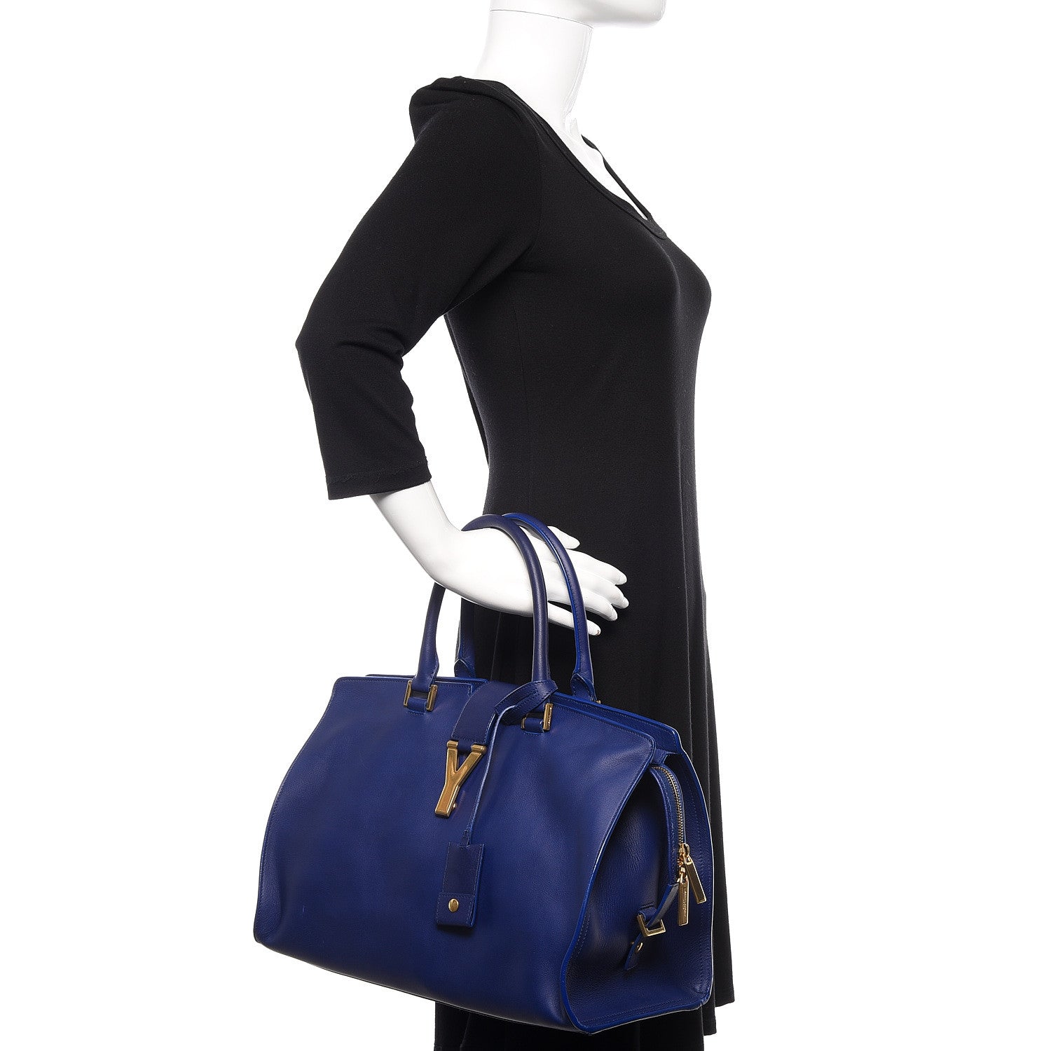 Saint Laurent Calfskin Medium Classic Y Cabas Navy 2 of 16