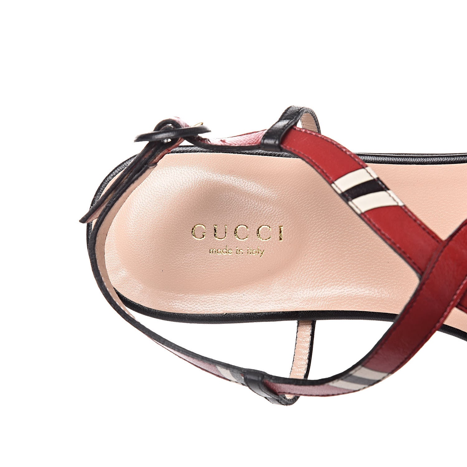Gucci Calfskin Yoko Snake T-Strap Thong Sandals 38.5 Black 6 of 9