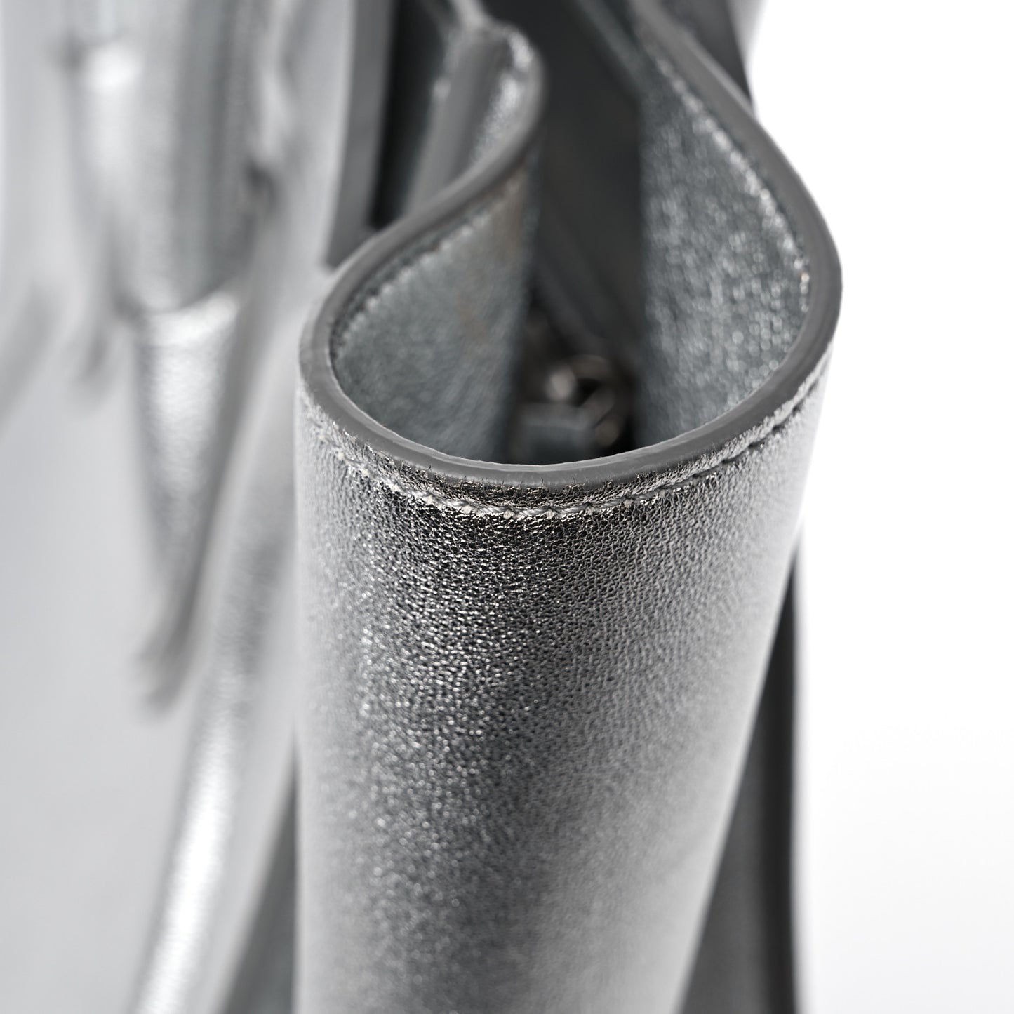 Laminated Lambskin Micro Luggage Silver