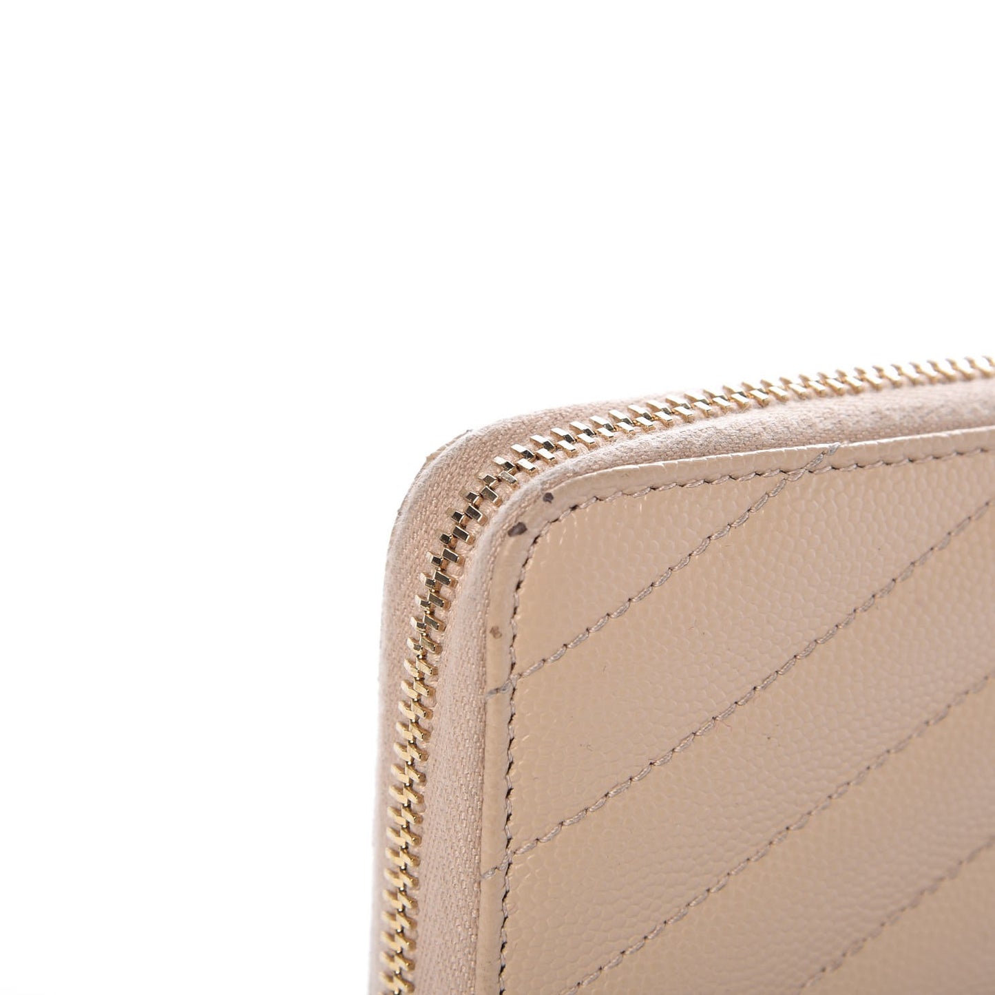 Grain De Poudre Matelasse Chevron Monogram Zip Around Wallet Nude Powder