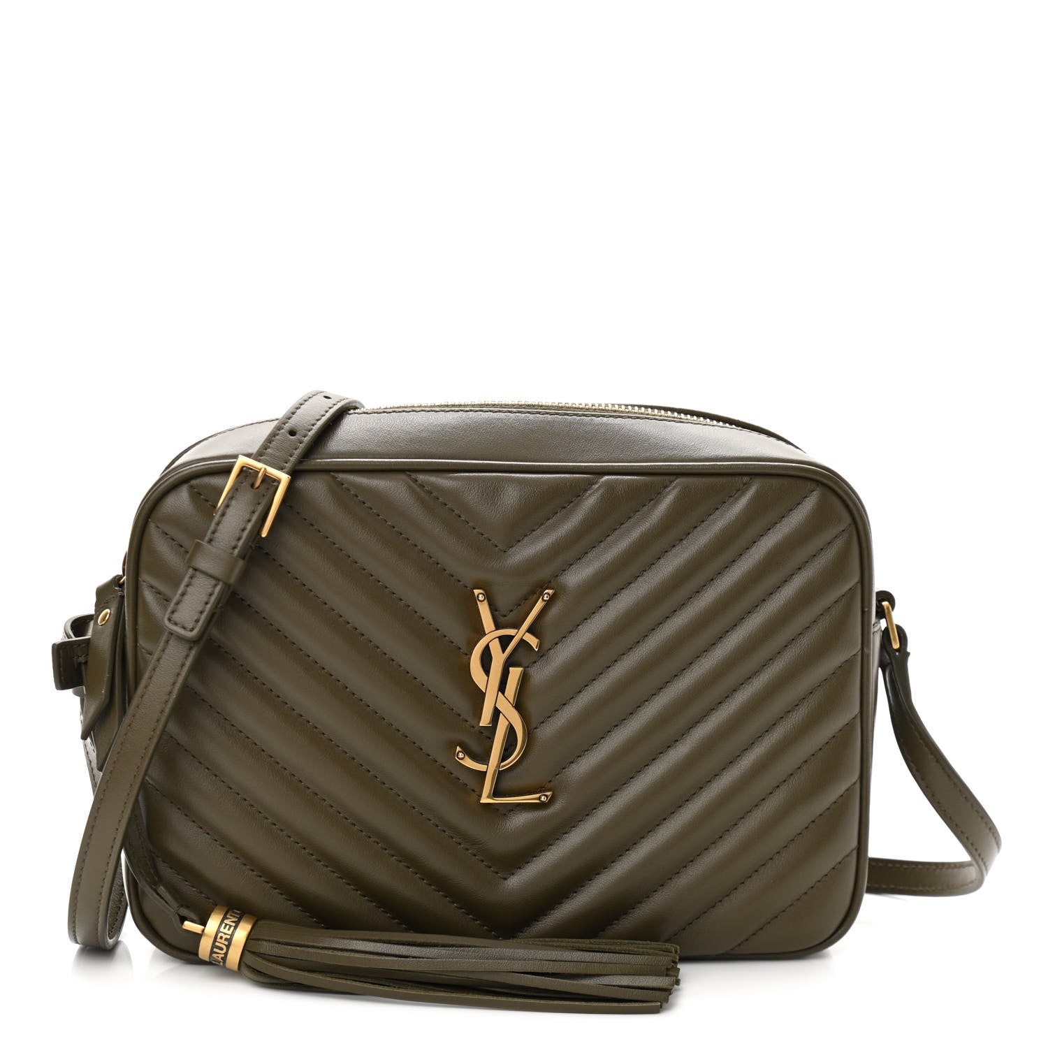 Saint Laurent Calfskin Matelasse Monogram Lou Camera Bag Military Olive 1 of 9