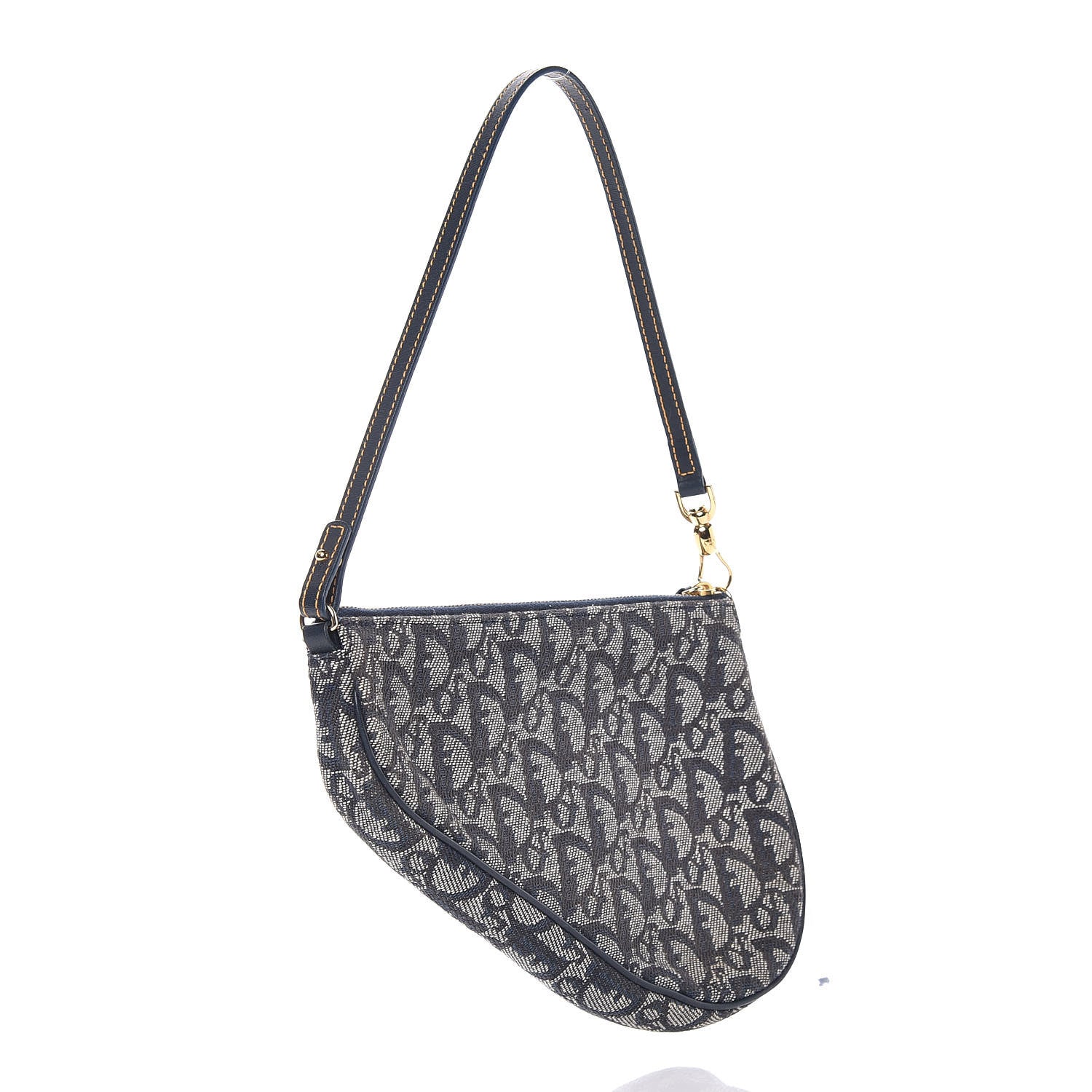 Christian Dior Monogram Mini Saddle Pochette Navy 3 of 8