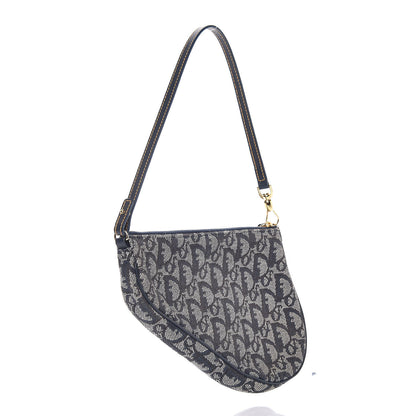 Christian Dior Monogram Mini Saddle Pochette Navy 3 of 8