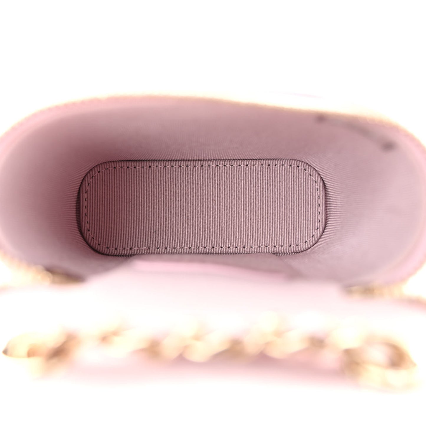 Caviar Quilted Vertical Coco Beauty Vanity Case With Chain Pale Pink