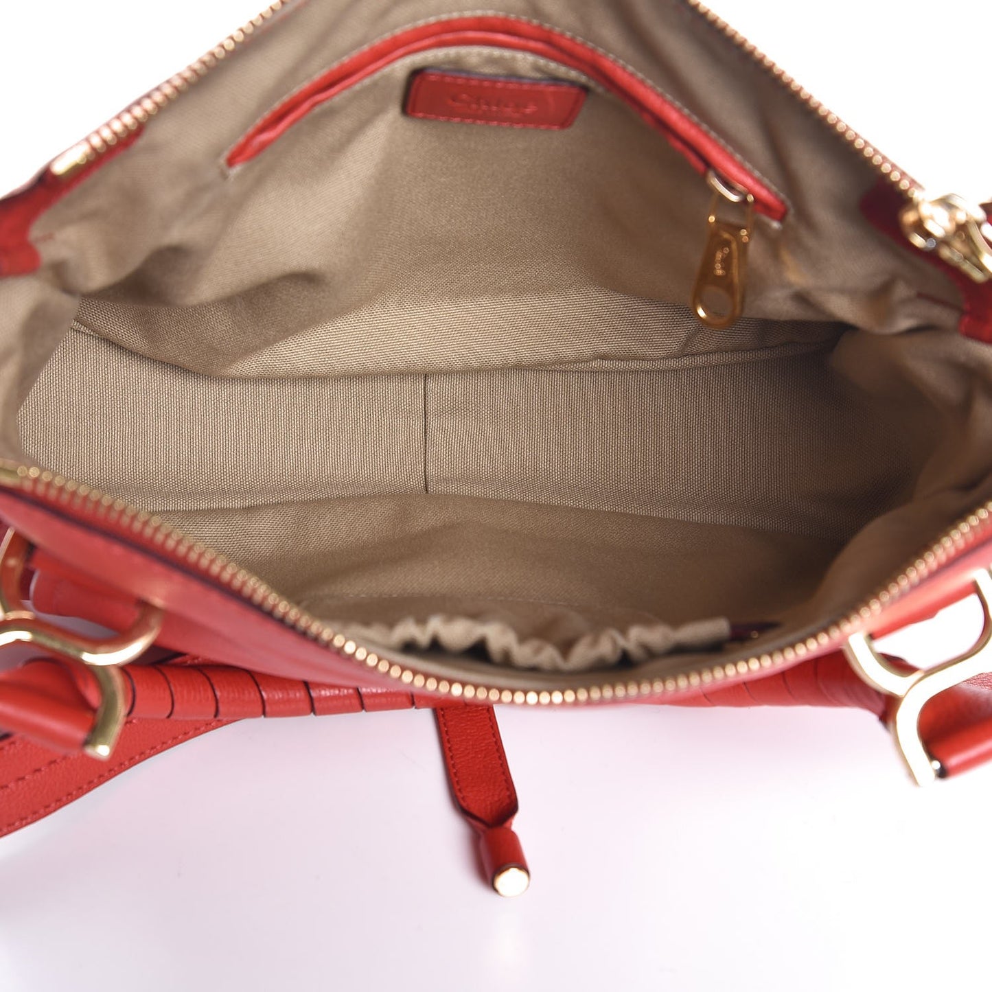 Calfskin Medium Marcie Nude Satchel Red