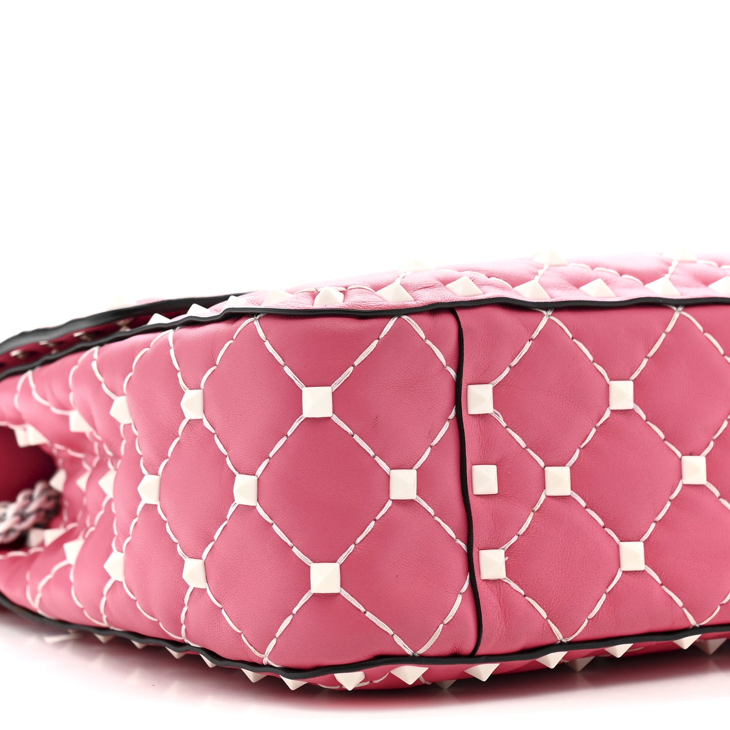 Lambskin Medium Free Rockstud Spike Shoulder Bag Shadow Pink