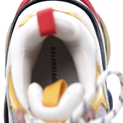 Balenciaga Mesh Nubuck Womens Triple S Sneakers 35 White Gris Jaune Rose 8 of 9
