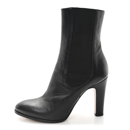 Chanel Calfskin Interlocking CC Calf Boots 38.5 Black 1 of 10