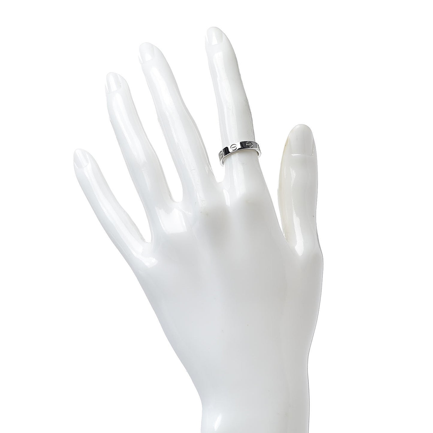 18K White Gold 3.5mm LOVE Wedding Band Ring 48 4.5