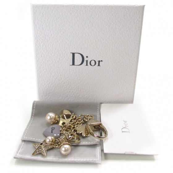 Metal Lady Dior Key Chain Gold