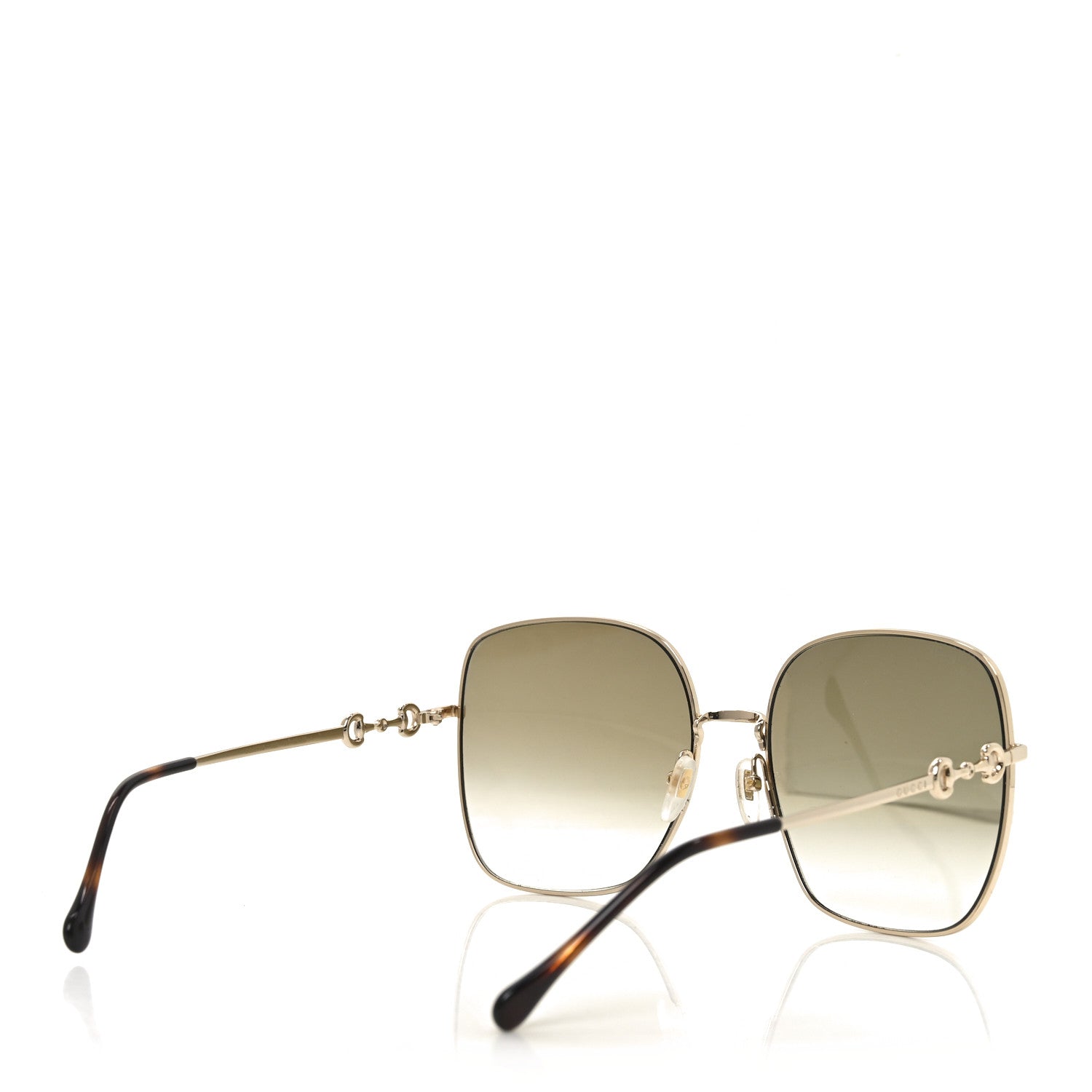Gucci Metal Horsebit Square Sunglasses GG0879S Gold 4 of 7