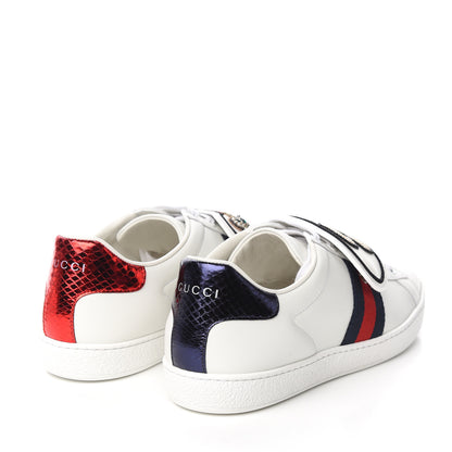 Gucci Calfskin Ayers Web Dagger Embroidered Womens Ace Sneakers 40 White 5 of 11