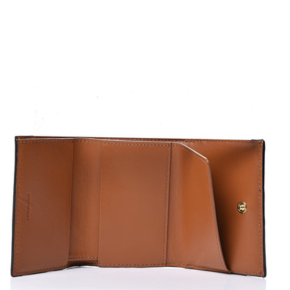 Celine Canvas Triomphe Lambskin Folded Compact Wallet Tan 4 of 11
