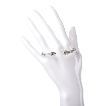 David Yurman Sterling Silver 14K Yellow Gold 5mm Cable Classics Dome Bracelet 2 of 5