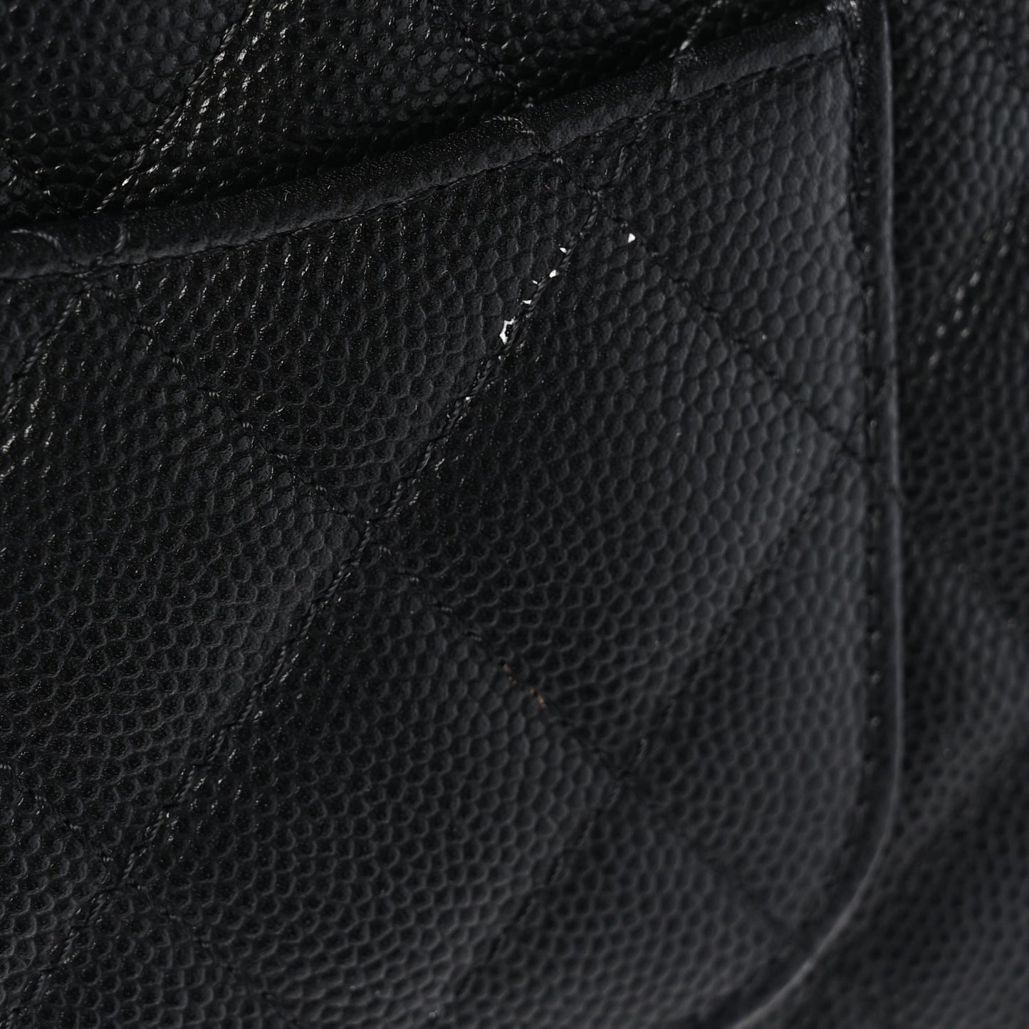 Caviar Quilted Coco Handle Clutch With Chain Black