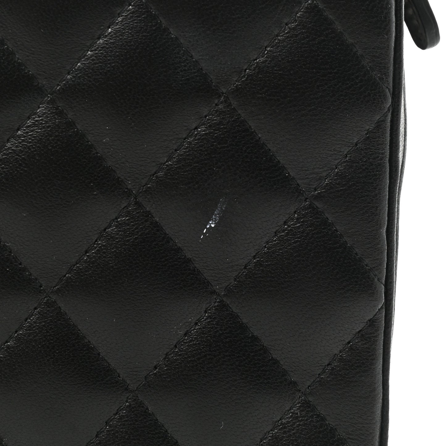 Lambskin Quilted Large Jewelry Case Black