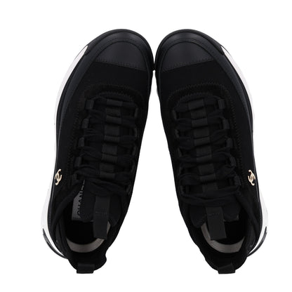 Chanel Velvet Calfskin Mixed Fibers CC Sneakers 36.5 Black 2 of 11