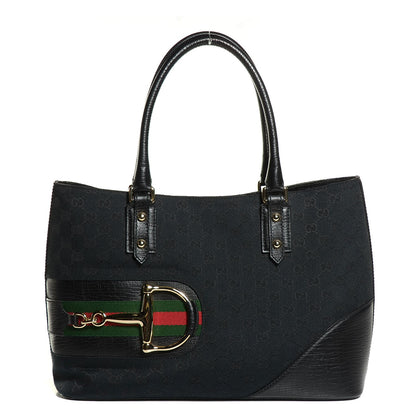 Gucci Monogram Medium Hasler Tote Black 1 of 7