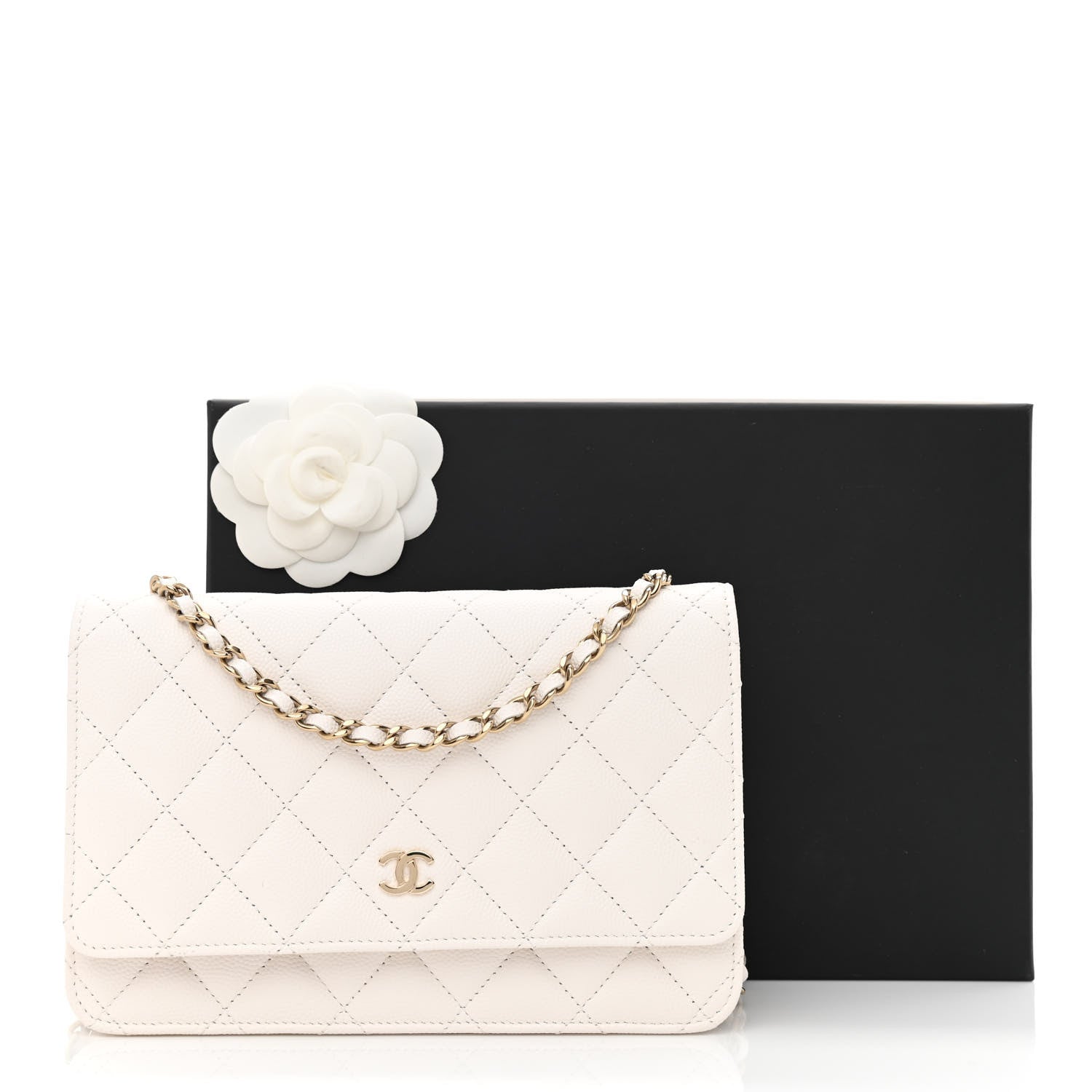 Chanel Caviar Quilted Wallet On Chain WOC White 11 of 11