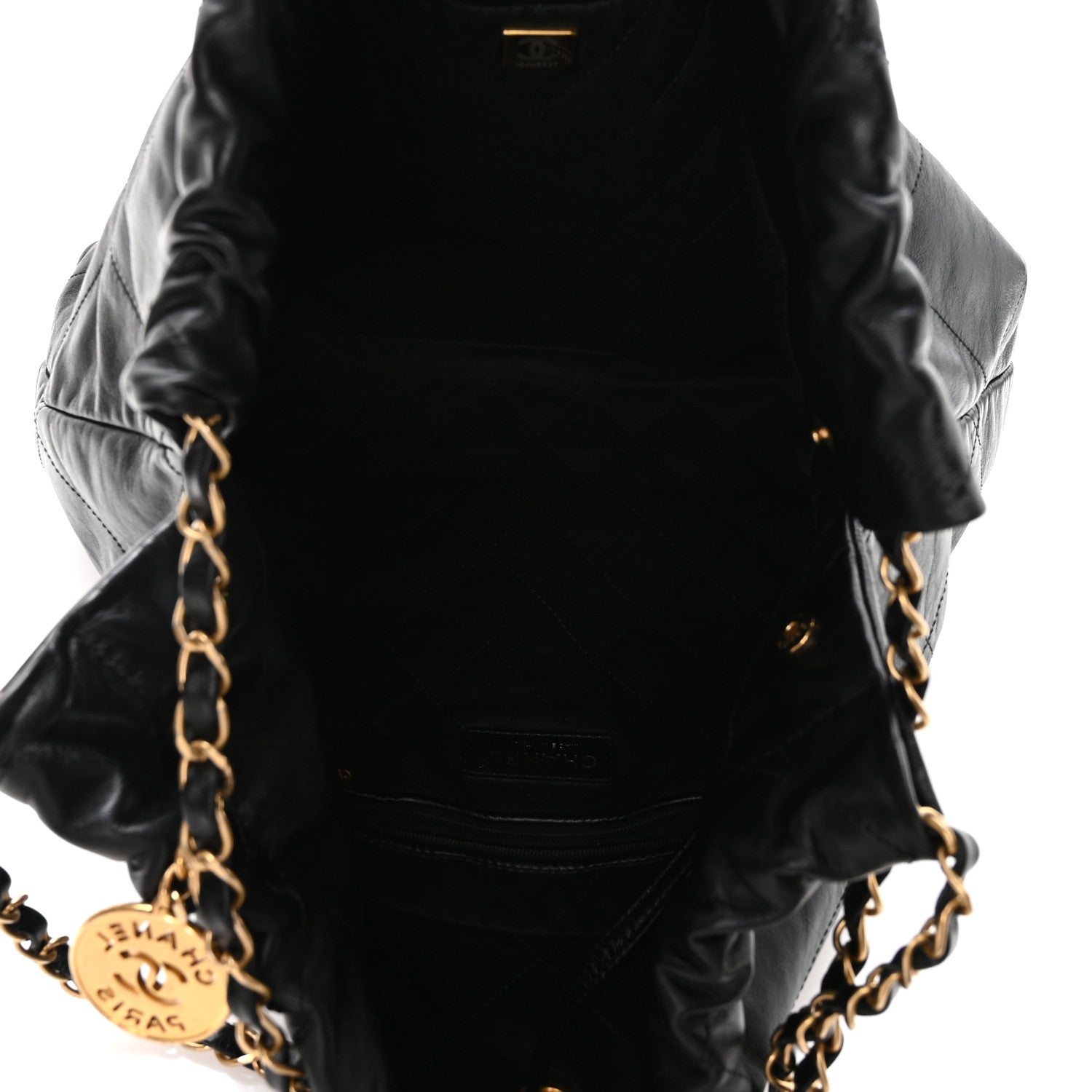 Chanel Shiny Calfskin Quilted Chanel 22 Black 6 of 11