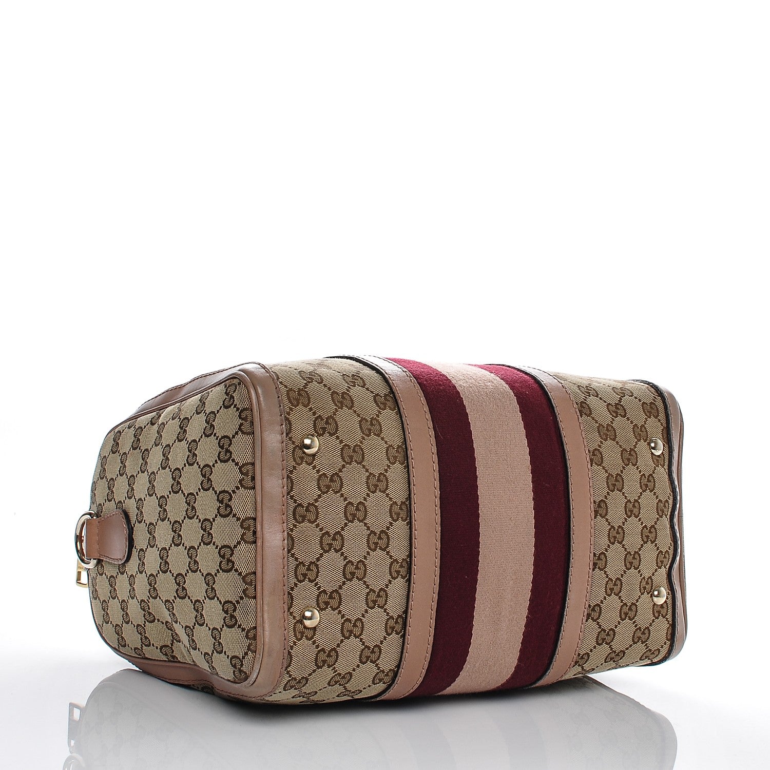 Gucci Monogram Vintage Web Medium Boston Pink 4 of 8