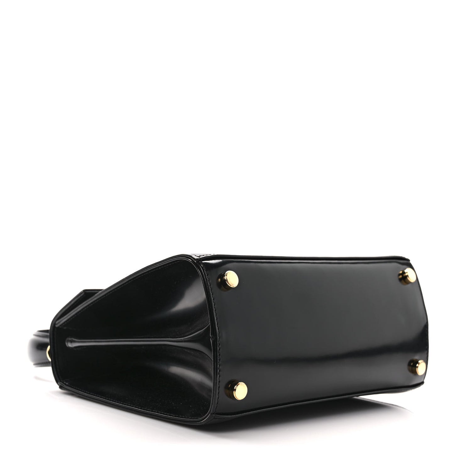Brushed Off Calfskin Iconic Top Handle Bag Black