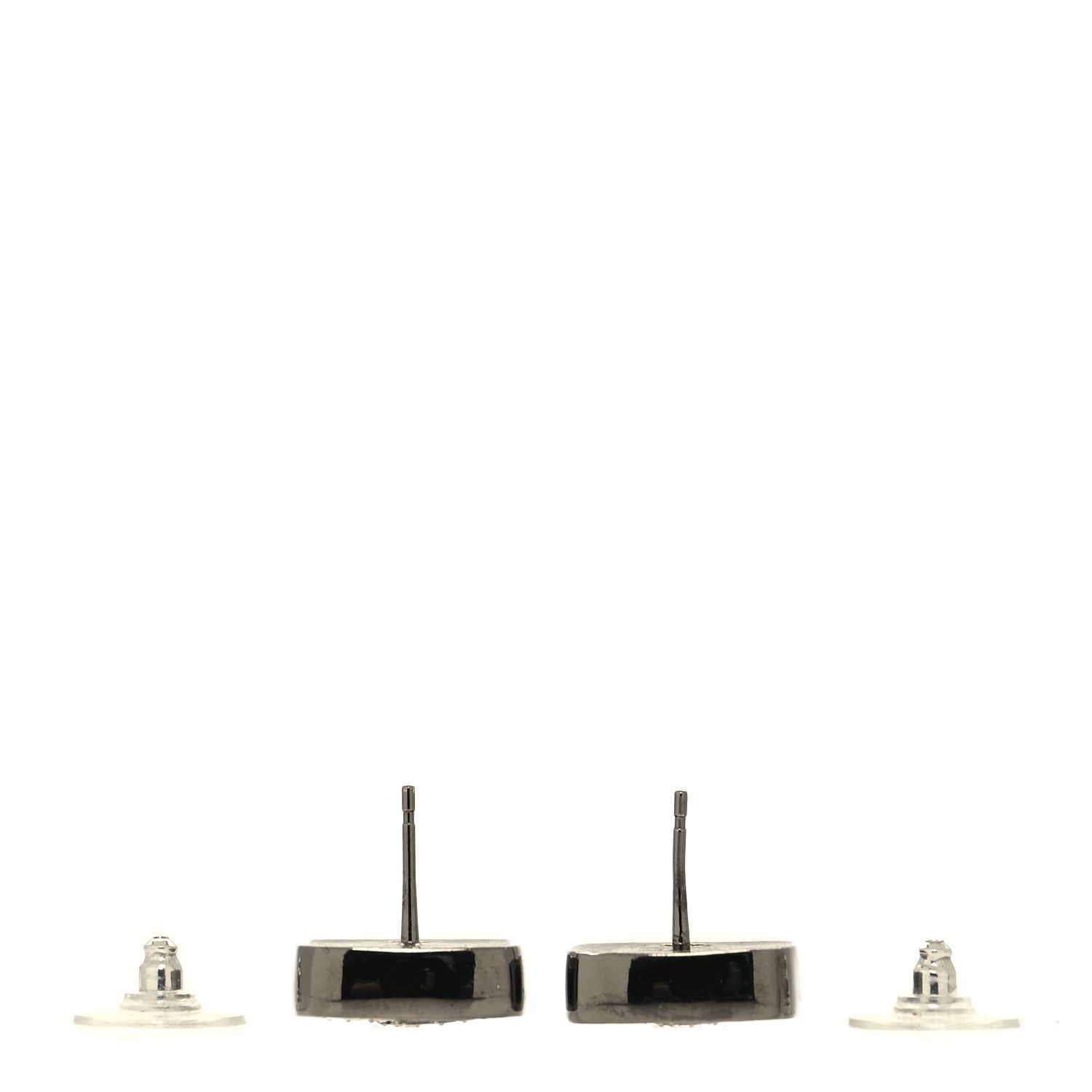 Chanel Enamel Strass CC Earrings Black 3 of 5