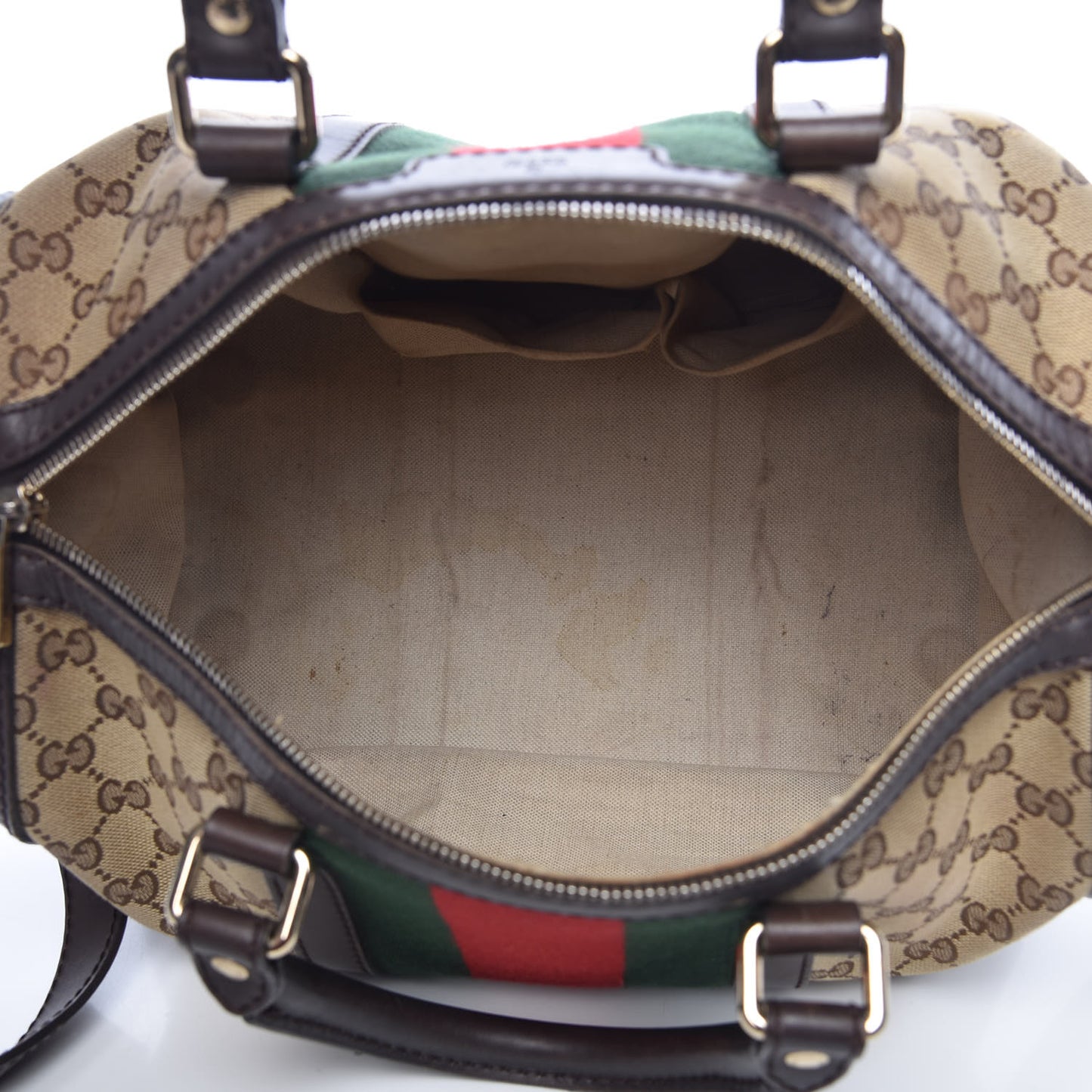 Monogram Vintage Web Medium Boston Dark Brown