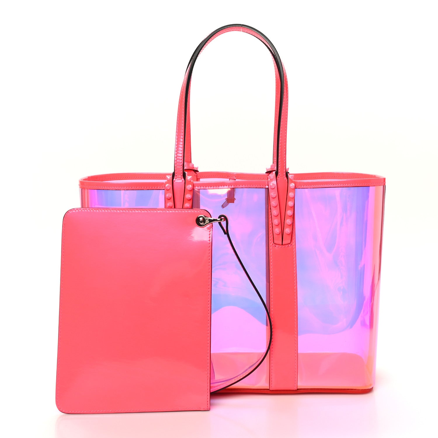 Christian Louboutin PVC Spikes East West Cabata Tote Pink 3 of 10