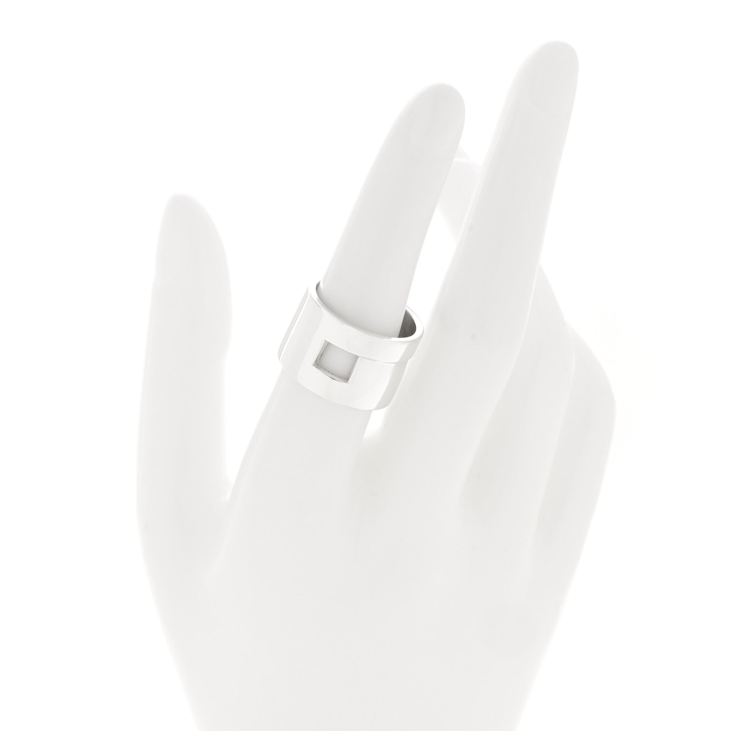 Gucci Sterling Silver Square Cutout Ring 54 7 1791364 – FASHIONPHILE