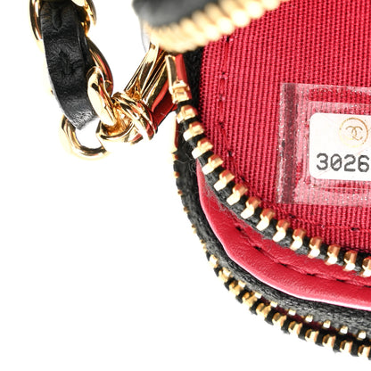 Chanel Glazed Aged Calfskin Quilted CC Small Clutch With Chain Black 9 of 12
