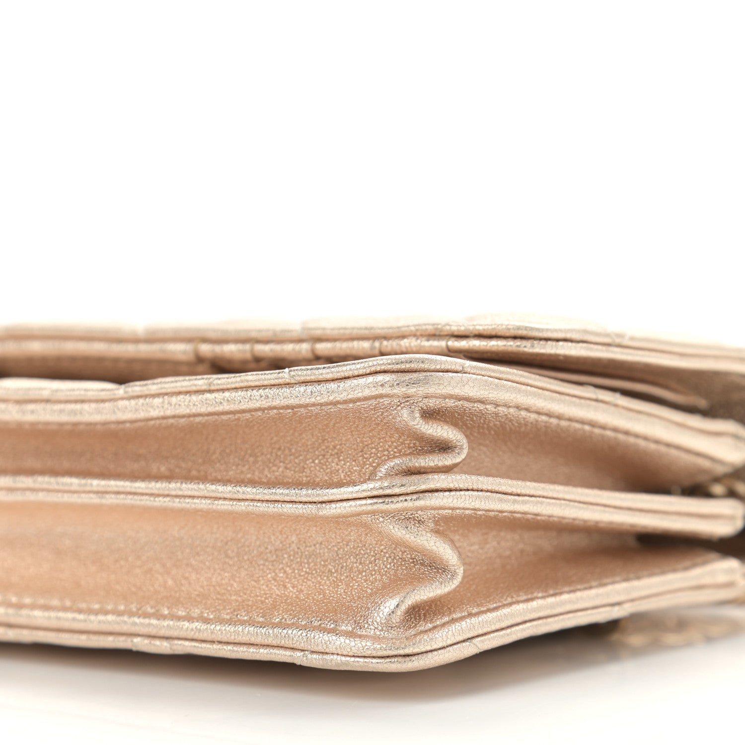 Chanel Metallic Lambskin Quilted Mini Wallet On Chain WOC Gold 10 of 11