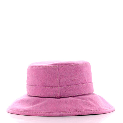 Chanel Denim Logo Bucket Hat M Pink Yellow 6 of 9