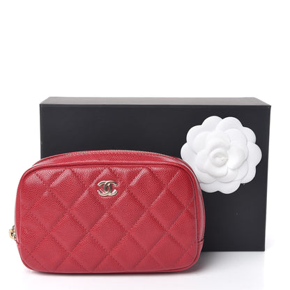 Chanel Caviar Quilted Small Curvy Pouch Cosmetic Case Pink 10 of 10